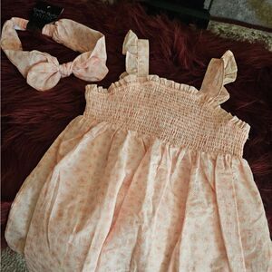 CYNTHIA ROWLEY APRICOT PRINT DRESS